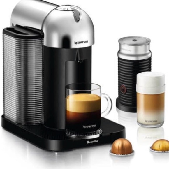 Nespresso Black and Silver Coffee Maker Set